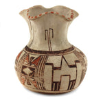 Hopi Polychrome Vase with Fluted Rim c. 1890s, 5" x 4.25"