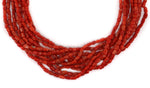 Santo Domingo (Kewa) - 10-Strand Coral Beaded Necklace c. 1970s, 26" length
