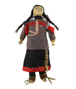 Plains Doll with Beaded Necklace c. 1900s, 14" x 7" x 3"