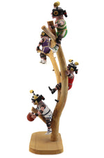 Regina Naha - Hopi "Climbing Clowns" Koshare Basketball Player Kachinas, 19.5" x 13" x 7.5"