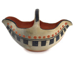 Santo Domingo (Kewa) Polychrome Pitcher with Handle and Flower Pictorials c. 1900-20s, 5.25" x 8.5" x 5.5"