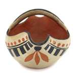 Santo Domingo (Kewa) Polychrome Pitcher with Handle and Flower Pictorials c. 1900-20s, 5.25" x 8.5" x 5.5"