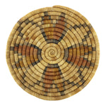 Hopi Polychrome Coil Plaque with Flower Pictorial c. 1920s, 11" diameter