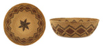 Yokuts Polychrome Basket with Rattlesnake Design c. 1900-20s, 3.75" x 12"