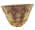 Apache Polychrome Basket with Crosses c. 1920s, 12.25" x 18.5"