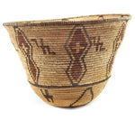 Apache Polychrome Basket with Crosses c. 1920s, 12.25" x 18.5"