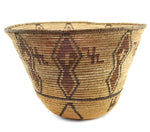 Apache Polychrome Basket with Crosses c. 1920s, 12.25" x 18.5"