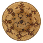Apache Polychrome Basket with Crosses c. 1920s, 12.25" x 18.5"