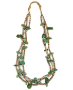 Navajo - 3-Strand Turquoise Nugget and Heishi Necklace c. 1920-30s, 30" length