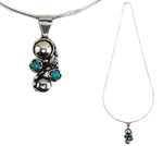 Marco Patania - "Vine Scroll" Supernova Turquoise and Sterling Silver Necklace, 1.75" x 0.75" pendant