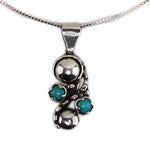 Marco Patania - "Vine Scroll" Supernova Turquoise and Sterling Silver Necklace, 1.75" x 0.75" pendant