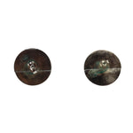 Navajo - Silver Post Earrings with Stamped Designs c. 1950s, 0.75" diameter