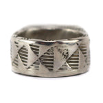 Marco Patania - Contemporary Sterling Silver Ring with Stamped Signet Design, size 7
