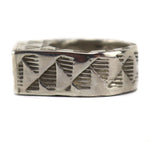 Marco Patania - Contemporary Sterling Silver Ring with Stamped Signet Design, size 7