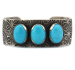 Marco Patania - Sleeping Beauty Turquoise and Sterling Silver Tufacast Bracelet, size 6.75