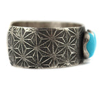 Marco Patania - Sleeping Beauty Turquoise and Sterling Silver Tufacast Bracelet, size 6.75