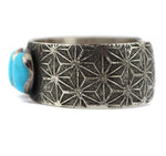 Marco Patania - Sleeping Beauty Turquoise and Sterling Silver Tufacast Bracelet, size 6.75