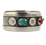 Marco Patania - Turquoise, Spiny Oyster, and Sterling Silver Overlay Bracelet, size 6.75