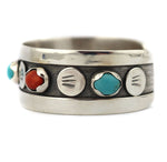 Marco Patania - Turquoise, Spiny Oyster, and Sterling Silver Overlay Bracelet, size 6.75