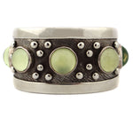 Marco Patania - Vaseline Glass and Sterling Silver Bracelet, size 6.5