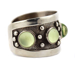 Marco Patania - Vaseline Glass and Sterling Silver Bracelet, size 6.5