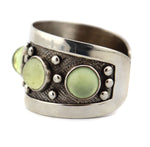Marco Patania - Vaseline Glass and Sterling Silver Bracelet, size 6.5