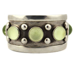 Marco Patania - Vaseline Glass and Sterling Silver Bracelet, size 6.5