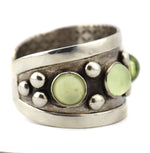 Marco Patania - Vaseline Glass and Sterling Silver Bracelet, size 6.5