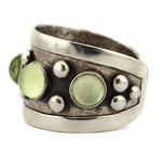 Marco Patania - Vaseline Glass and Sterling Silver Bracelet, size 6.5