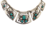 Marco Patania - Turquoise and Sterling Silver Overlay "Staghorn Fern Aurora" Necklace, 22" length