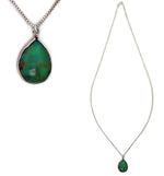 Sam Patania - Turquoise and Sterling Silver "Ceremonial Drop" Necklace, 24" length