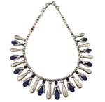 Frank Patania, Sr. (1898-1964) & Thunderbird Shop - Shattuckite and Sterling Silver Beaded Necklace c. 1940-50s, 15" length