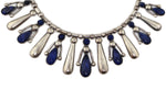 Frank Patania, Sr. (1898-1964) & Thunderbird Shop - Shattuckite and Sterling Silver Beaded Necklace c. 1940-50s, 15" length