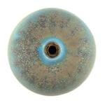 Rose Cabat (1914-2015) - Blue Crystalline Feelie Glaze Cylinder with Golden Tan Matt Crystals c. 1960s, 6.75" x 3"