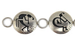 Manuel Hoyungowa (1953-2011) - Hopi - Silver Overlay Concho Belt with Kokopelli Designs c. 1980s, 35" length