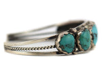 Navajo - Turquoise and Silver Row Bracelet c. 1960s, size 6.375