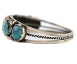 Navajo - Turquoise and Silver Row Bracelet c. 1960s, size 6.375