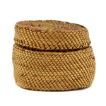 Makah Lidded Basket with Duck Pictorials c. 1900-20s, 2" x 2.75"