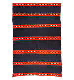 Navajo Moki Blanket with Hand-Spun 3-Ply Yarn, and Indigo Dye c. 1870s, 70.5" x 51"