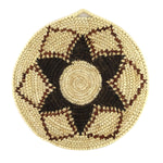 Tohono O'odham Polychrome Plaque with Flower Design c. 1970-80s, 8" diameter