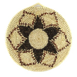 Tohono O'odham Polychrome Plaque with Flower Design c. 1970-80s, 8" diameter