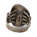 Santo Domingo (Kewa) - Turquoise and Silver Ring c. 1960-70s, size 7.75