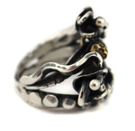 Sam Patania - 18K Gold and Sterling Silver Ring with Floral Design c. 2000, size 5.75