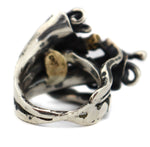 Sam Patania - 18K Gold and Sterling Silver Ring with Floral Design c. 2000, size 5.75