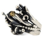 Sam Patania - 18K Gold and Sterling Silver Ring with Floral Design c. 2000, size 5.75