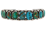 Navajo - Turquoise and Silver Row Bracelet c. 1920s, size 7