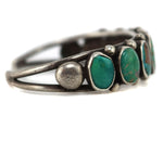 Navajo - Turquoise and Silver Row Bracelet c. 1920s, size 7