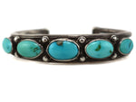 Navajo - Turquoise and Silver Bracelet c. 1920s, size 6.5
