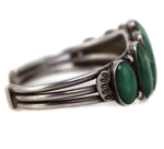 Navajo - Turquoise and Silver Row Bracelet c. 1920s, size 7.25