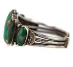 Navajo - Turquoise and Silver Row Bracelet c. 1920s, size 7.25
